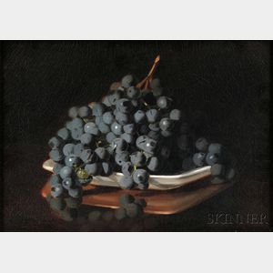 George Loftus Noyes (American, 1864-1954) Purple Grapes in a White Dish