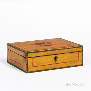 Yellow-painted Pine Box
