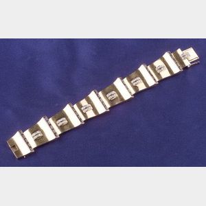 Retro 14kt Gold, Sapphire, and Diamond Bracelet, Cartier, New York