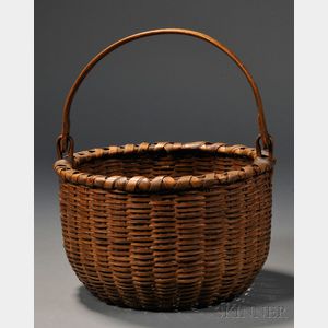 Early Woven Splint Nantucket Basket