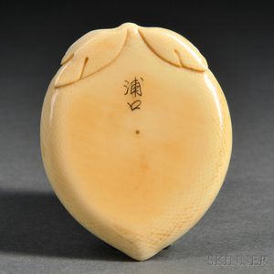 Ivory Plaque in the Shape of a Peach