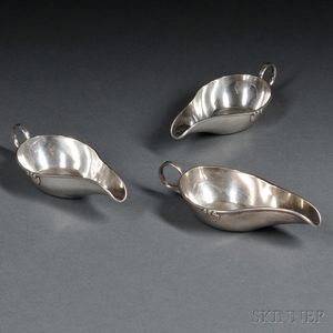 Three French .950 Silver Sauceboats