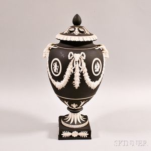 Wedgwood Black Jasper Potpourri Vase and Cover