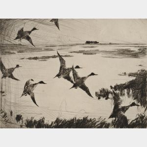 Frank Weston Benson (American, 1862-1951) Over Sunk Marsh