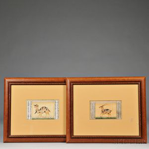 Two Erotic Composite Animal Miniature Paintings