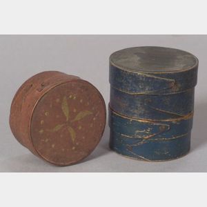 Three Miniature Painted Wooden Boxes