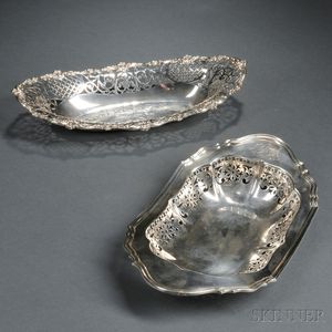 Two Gorham Pierced Sterling Silver Bread Trays