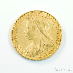 1899-M British Gold Sovereign. 