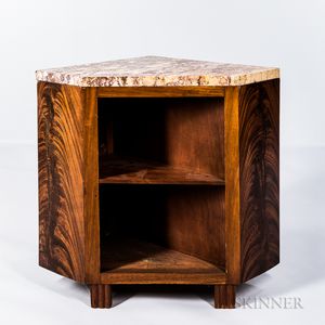 Mahogany Marble-top Corner Table
