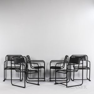 Six Bruno Pollak by PEL Steel Furniture Stacking Chairs