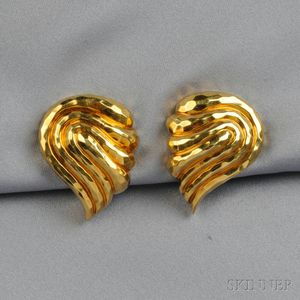 18kt Gold Earclips, Henry Dunay