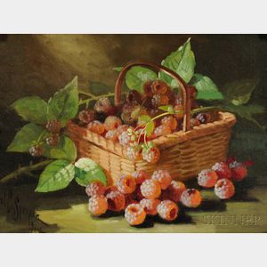 John Clinton Spencer (American, 1861-1919) Raspberries in a Basket