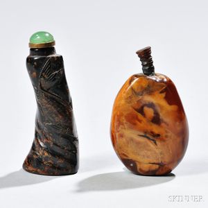 Two Amber Snuff Bottles