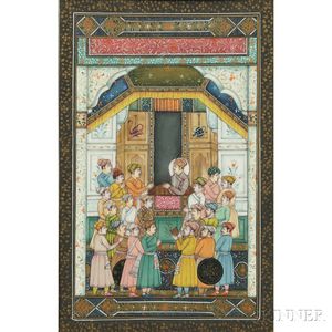 Miniature Painting of a Mughal Court