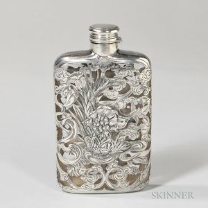 Gorham Sterling Silver-mounted Glass Flask