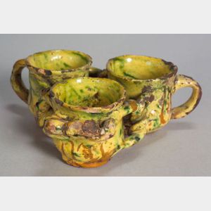 West Country Slipware Triple Fuddling Cup