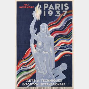 Leonetto Cappiello (French, 1875-1942) Paris 1937 Arts et Techniques Exposition Internationale