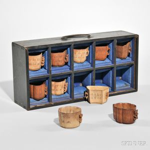 Set of Ten Bamboo Cups in a Box