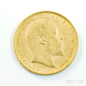 1907-M British Gold Sovereign. 