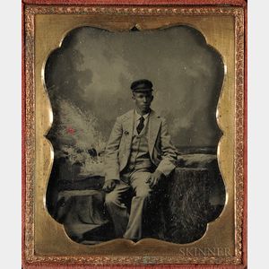 Cased Daguerreotype Depicting a Seated African American Man