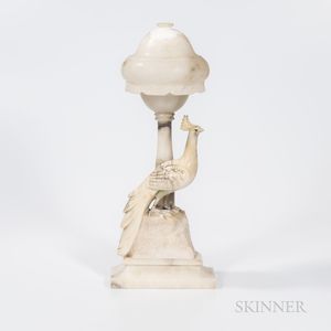 Carved Alabaster Table Lamp
