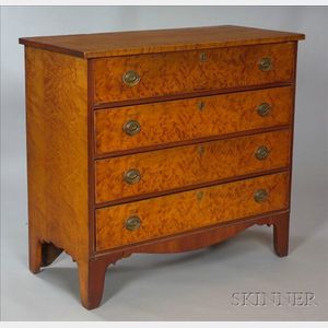 Federal Bird's-eye Maple and Cherry Veneer Chest of Drawers