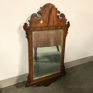 Chippendale Inlaid Mahogany Scroll-frame Mirror