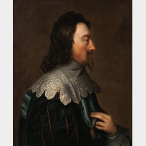 After Anthony Van Dyke (Flemish, 1599-1641) Profile Portrait of Charles I