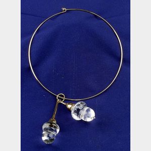 14kt and 18kt Gold and Crystal Collar, Steuben