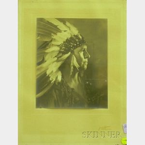 Framed Jared Gardner Photograph Portrait of a Man in Native American Costume