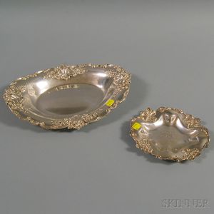 Two Rococo-style Sterling Silver Trays