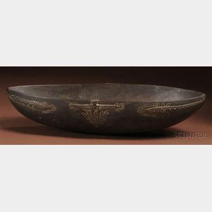 Melanesian Carved Wood Bowl