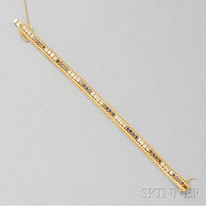 18kt Gold, Sapphire, and Diamond Bracelet, Craig Drake