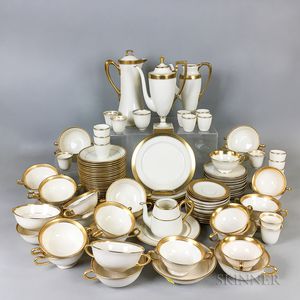 Large Group of Lenox and Belleek Gold Band Porcelain Teaware. 