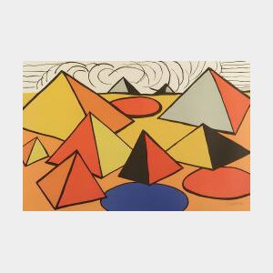 Alexander Calder (American, 1898-1976) Untitled (Pyramids in a Landscape)