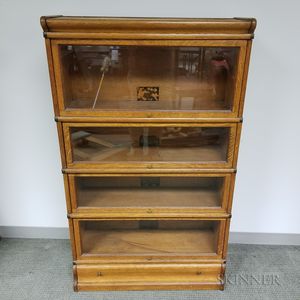 Globe-Wernicke Glazed Oak Four-tier Barrister Bookcase
