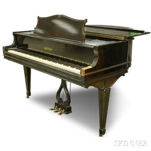 Chickering Black-painted Baby Grand Piano. 