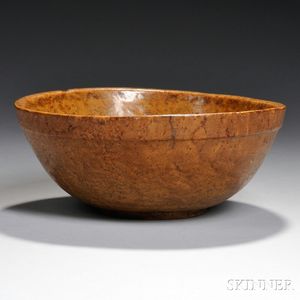 Small Round Turned Burl Bowl