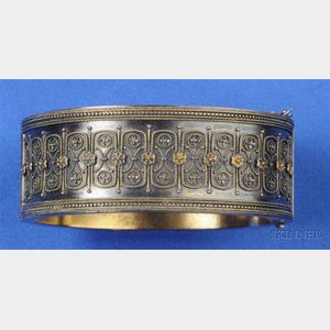 14kt Gold Etruscan Revival Bangle Bracelet