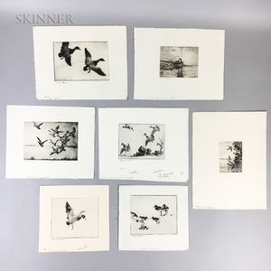 Frank Weston Benson (American, 1862-1951) Seven Unframed Waterfowl Prints: Canada Goose