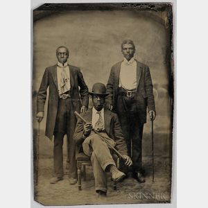 Tintype Depicting Three African American Gentlemen