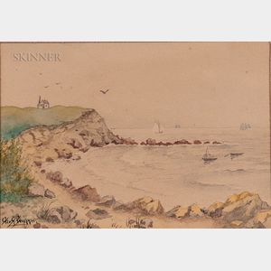 George Gardner Phipps (American, 1838-1925) Coastal Scene with Sailboats