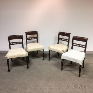 Set of Four Regency Mahogany Side Chairs