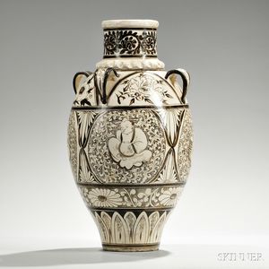 Large Painted Cizhou Ware Vase