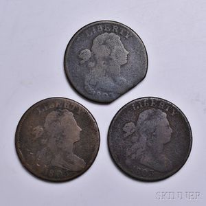 Three 1803 Draped Bust Large Cents