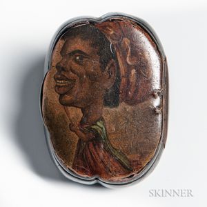 Papier-mache Snuff Box with African American Imagery