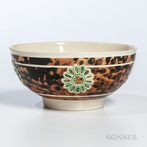 Slip-marbled and Sprig-decorated Creamware Bowl
