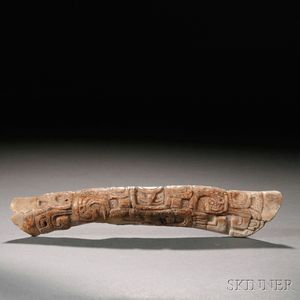 Mayan Relief-carved Bone Fragment