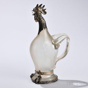 German .800 Silver-mounted Glass Decanter