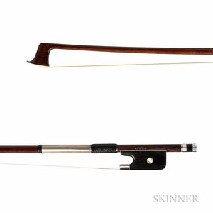 French Silver-mounted Violin Bow, Mirecourt